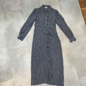 Ganni 2 toned blue midi/long  button down dress thin material good condition